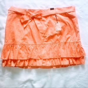 VENEZIA ORANGE LAYERED STRETCH MINI SKIRT SIZE 22